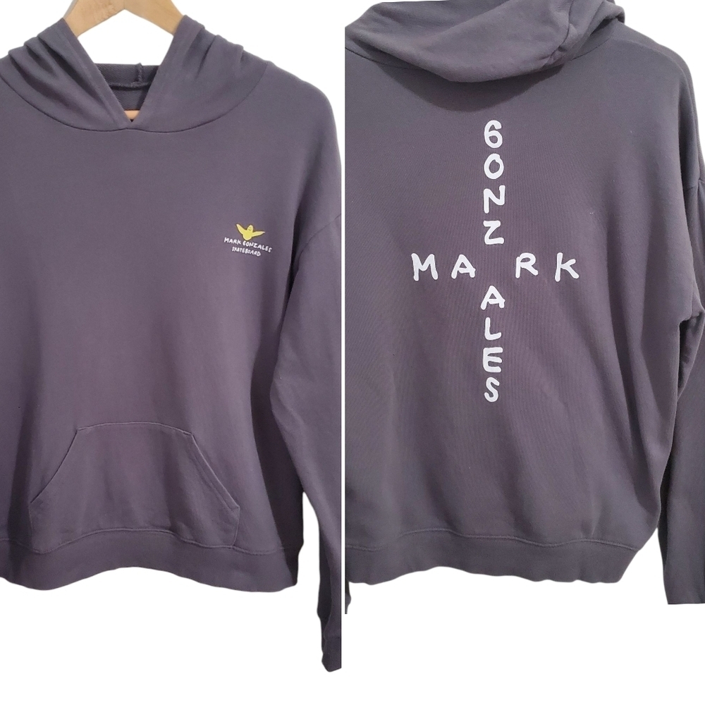 RARE GONZ HOODIE Mark Gonzales Skateboard Men Medium Gray - Picture 2 of 8
